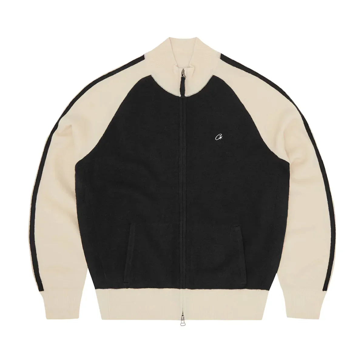 Corteiz Knit Zip Up V2 Black/Cream