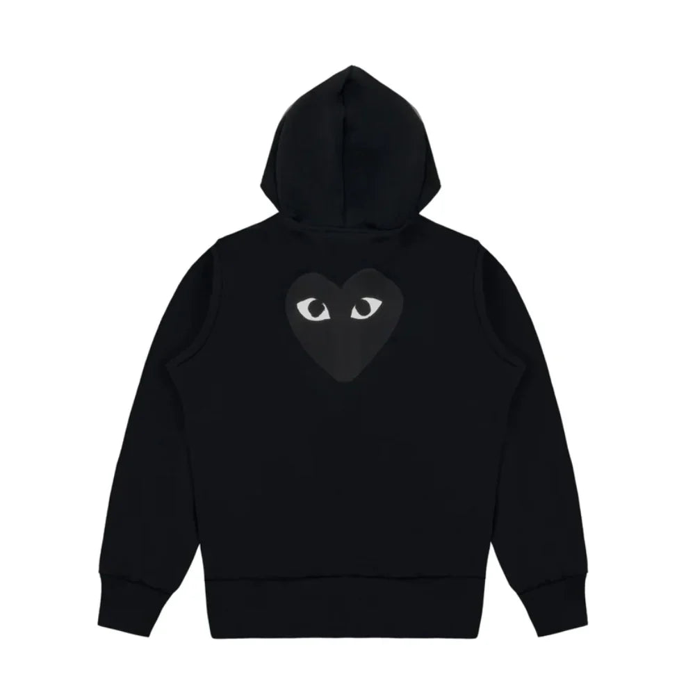 Comme des Garcons Play Big Black Heart Zip Up Hoodie Black