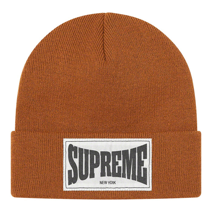 Supreme Woven Label Beanie- Rust