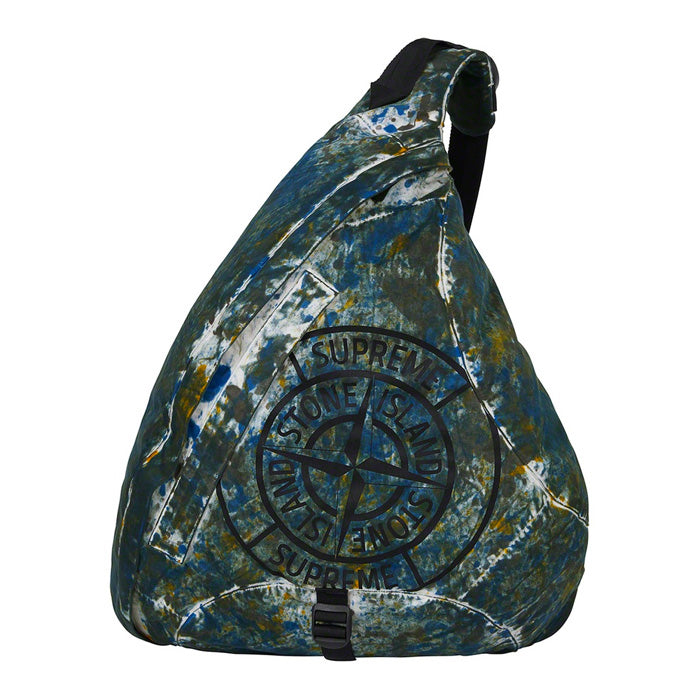 Supreme®/Stone Island® Painted Camo Nylon Shoulder Bag- Dark Teal