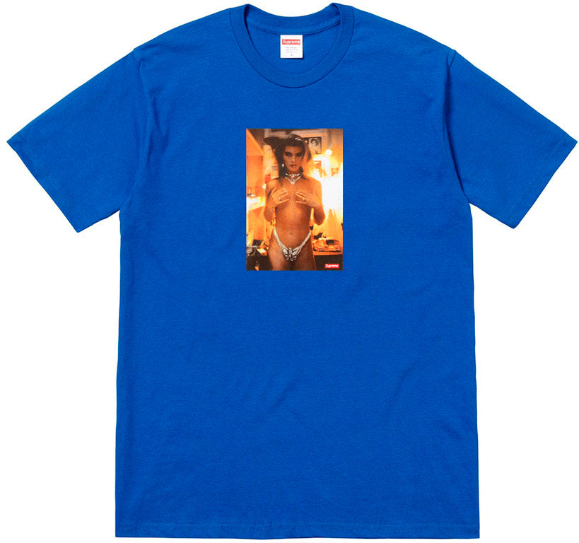 Supreme Nan Goldin Kim in Rhinestone Tee- Royal
