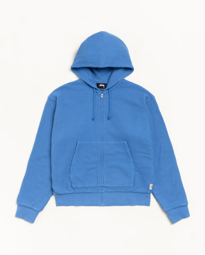 DOUBLE LAYER WAFFLE ZIP HOODIE