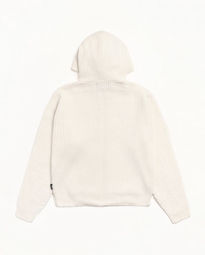 WAFFLE CASHMERE ZIP HOOD SWEATER