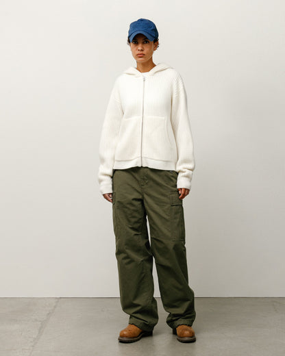 WAFFLE CASHMERE ZIP HOOD SWEATER