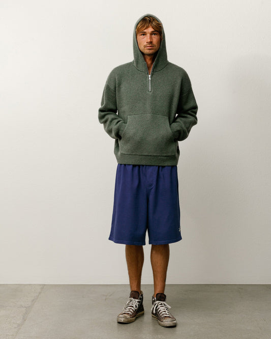 QUARTER ZIP KNIT HOODIE