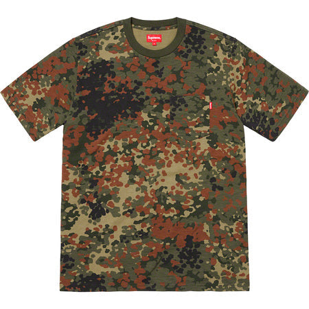 Supreme S/S Pocket Tee- Olive German Camo