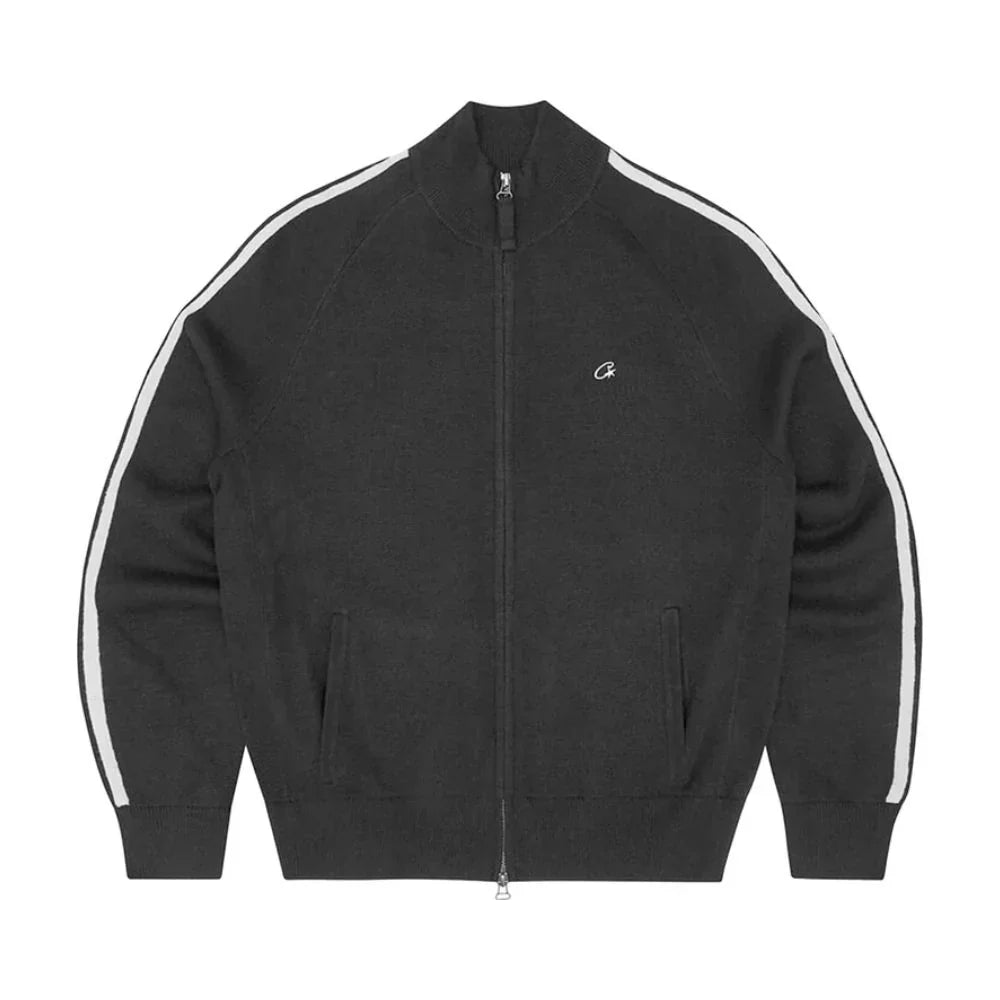 Corteiz Knit Zip Up Fleece Black