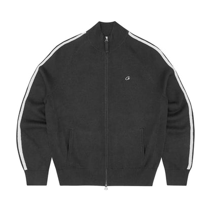 Corteiz Knit Zip Up Fleece Black