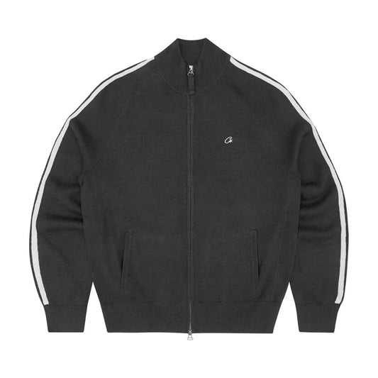 Corteiz Knit Zip Up Fleece Black