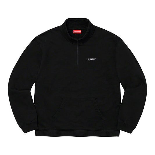 Supreme Cross Half Zip Sweatshirt- Black