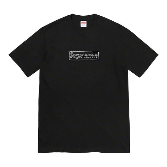 Supreme KAWS Chalk Logo Tee- Black