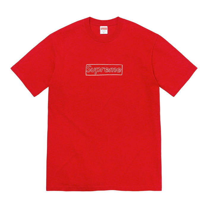 Supreme KAWS Chalk Logo Tee- Red