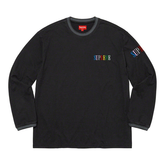 Supreme Multi Color Logo L/S Top- Black