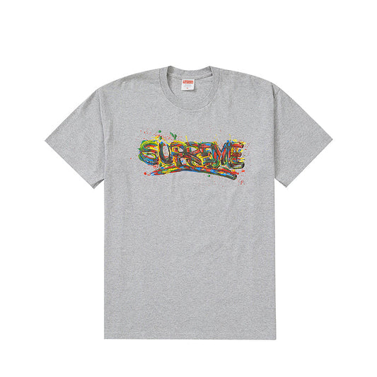 Supreme Paint Logo Tee- Heather Grey