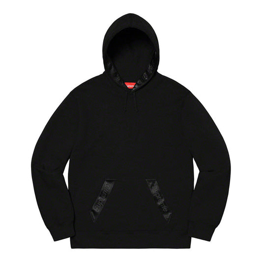Supreme Tonal Webbing Hooded Sweatshirt- Black