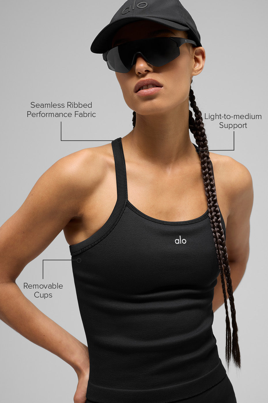 Débardeur soutien-gorge-  côtelé sans coutures