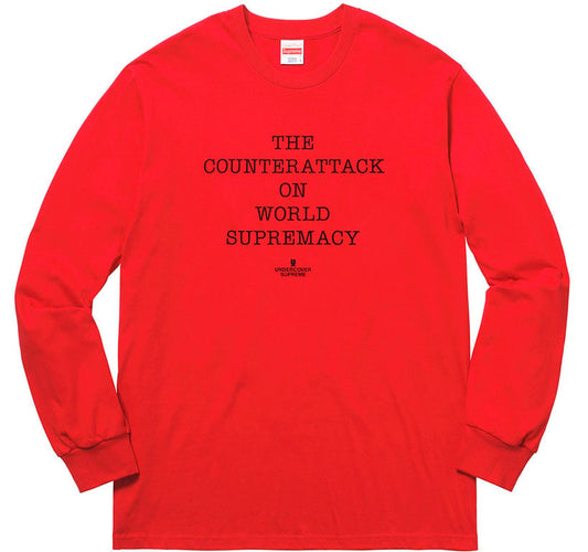 Supreme UNDERCOVER/Public Enemy Counterattack L/S  Tee- Red