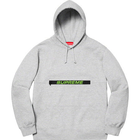 Supreme Zip Pouch Hoodie- Heather Grey