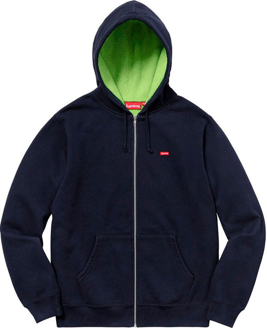 Supreme Contrast Zip Up Hooded Sweatshirt- Navy